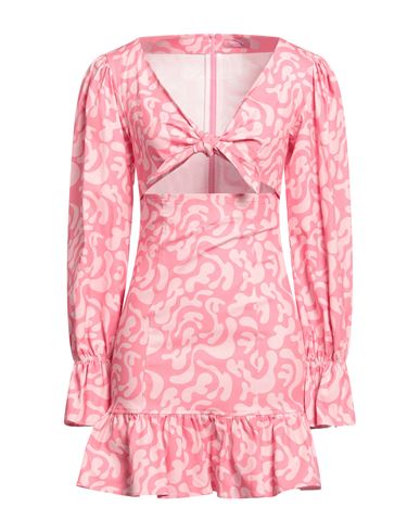 Miyette Woman Mini Dress Pink Size M Cotton, Elastane