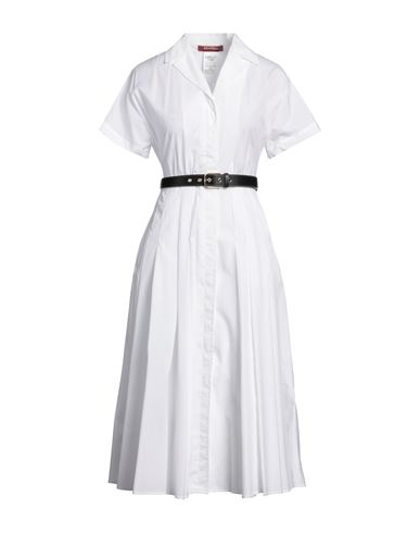 Max Mara Studio Woman Midi Dress White Size 8 Cotton