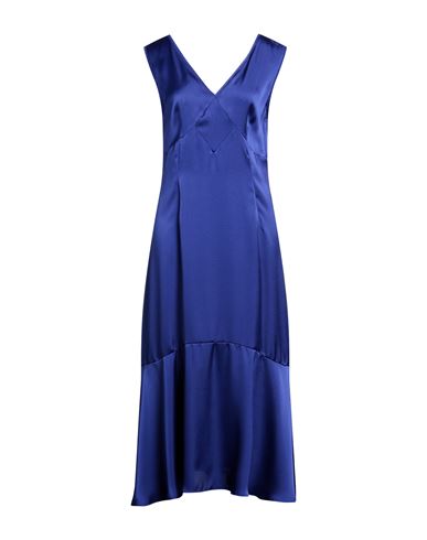 Shop Emme By Marella Woman Midi Dress Bright Blue Size 10 Polyester