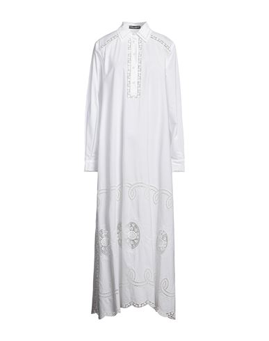 Dolce & Gabbana Woman Maxi Dress White Size 12 Cotton, Polyester In White