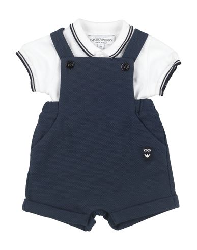 Shop Emporio Armani Newborn Boy Baby Set White Size 1 Cotton