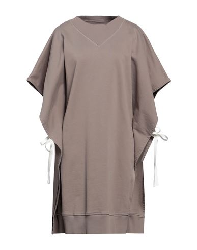 Mm6 Maison Margiela Woman Mini Dress Dove Grey Size S Cotton, Elastane In Brown
