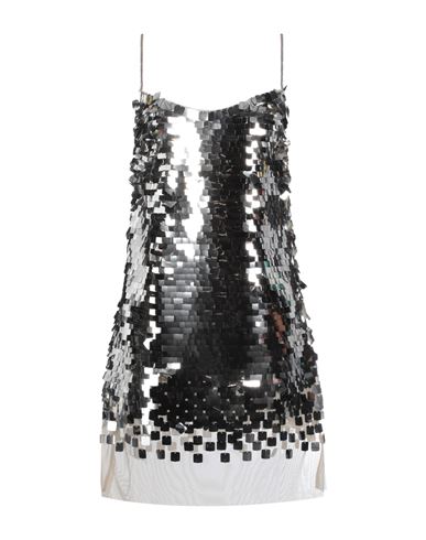 Ermanno Scervino Woman Mini Dress Silver Size 8 Polyamide, Elastane, Polyester, Ecobrass, Glass In Gray