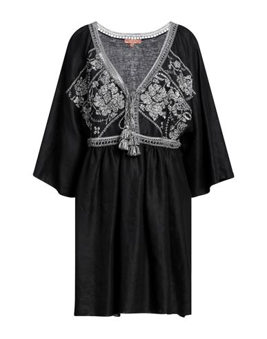 Ermanno Scervino Woman Mini dress Black Linen, Cotton, Polyester Cover