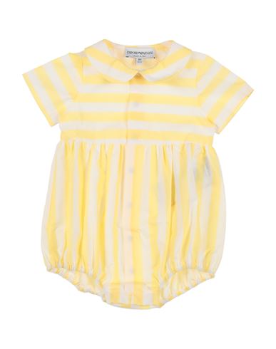 Shop Emporio Armani Newborn Girl Baby Jumpsuits & Overalls Yellow Size 3 Cotton
