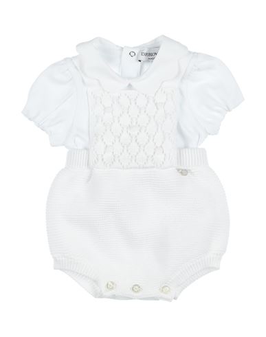 Shop Emporio Armani Newborn Girl Baby Set White Size 3 Cotton