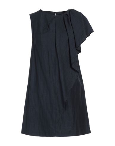 Shop Alpha Studio Woman Mini Dress Navy Blue Size 6 Linen, Viscose, Polyamide