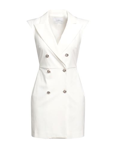 Soallure Woman Mini Dress White Size 6 Cotton, Polyamide, Elastane
