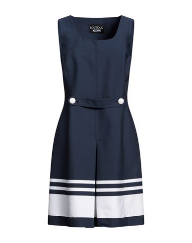 Boutique Moschino Woman Mini Dress Midnight Blue Size 14 Cotton, Polyamide