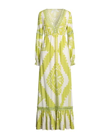 Raffaela D'angelo Woman Maxi Dress Light Green Size L Viscose, Lurex