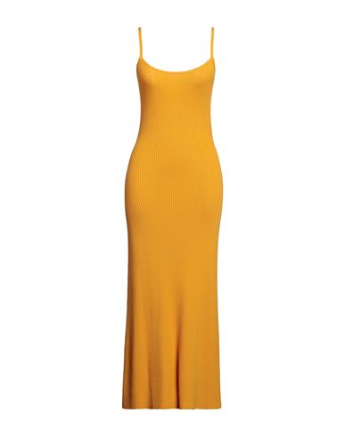 Chloé Woman Maxi Dress Ocher Size M Wool, Cashmere, Polyamide, Elastane In Yellow