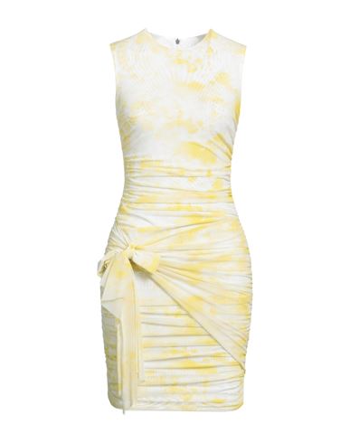 Msgm Woman Mini Dress Light Yellow Size 6 Polyamide, Elastane