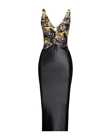 Versace Jeans Couture Woman Midi Dress Black Size 8 Polyester, Elastane