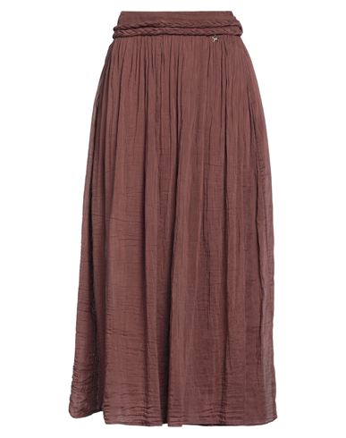 Souvenir Woman Maxi Skirt Cocoa Size S Cotton, Silk In Brown
