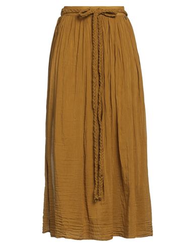 Souvenir Woman Maxi Skirt Mustard Size S Cotton, Silk In Yellow