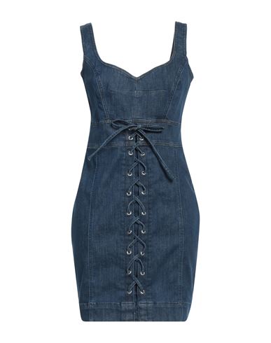 Liu •jo Woman Mini Dress Blue Size 6 Cotton, Polyester, Elastane