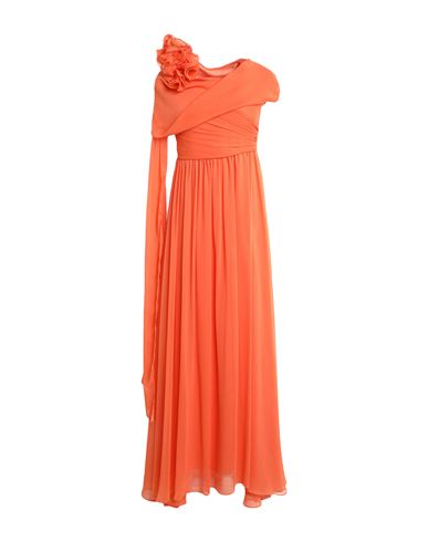 Hanita Woman Maxi Dress Orange Size Xs Polyester