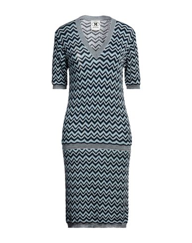 Shop M Missoni Woman Midi Dress Blue Size Xl Viscose, Cotton, Wool, Metallic Fiber, Polyamide