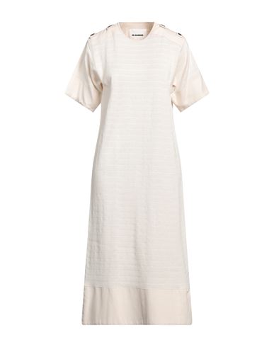 Jil Sander+ Woman Midi Dress Beige Size M Cotton