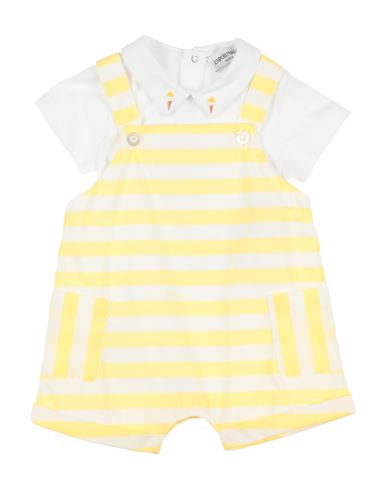 Shop Emporio Armani Newborn Girl Baby Set Yellow Size 3 Cotton