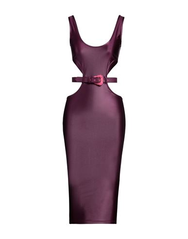 Versace Jeans Couture Woman Midi Dress Plum Size 4 Polyamide, Elastane In Purple