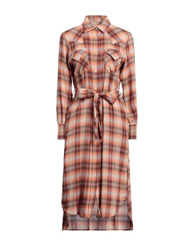 Roy Rogers Roÿ Roger's Woman Midi Dress Brown Size S Cotton, Viscose
