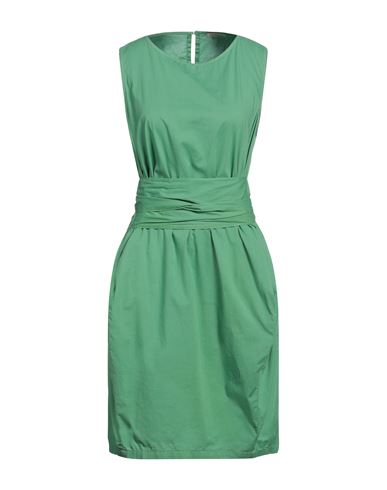Homeward Clothes Woman Midi Dress Green Size 6 Cotton, Elastane
