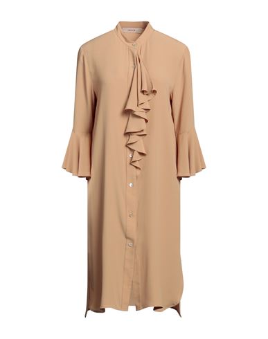 Jucca Woman Midi Dress Beige Size 8 Acetate, Silk