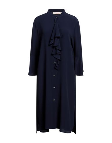Jucca Woman Midi Dress Navy Blue Size 10 Acetate, Silk