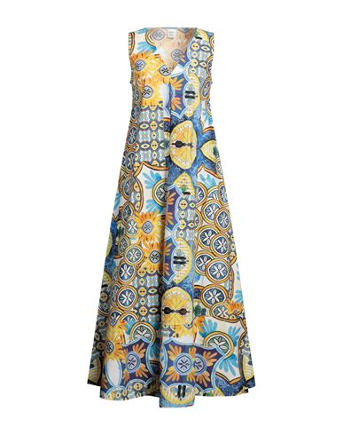 Shop Caliban Rue De Mathieu Edition Woman Maxi Dress Blue Size 6 Cotton