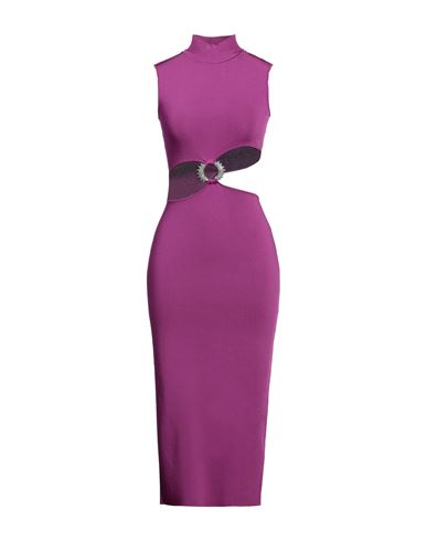 Roberto Cavalli Woman Midi Dress Mauve Size 6 Viscose, Polyester In Purple