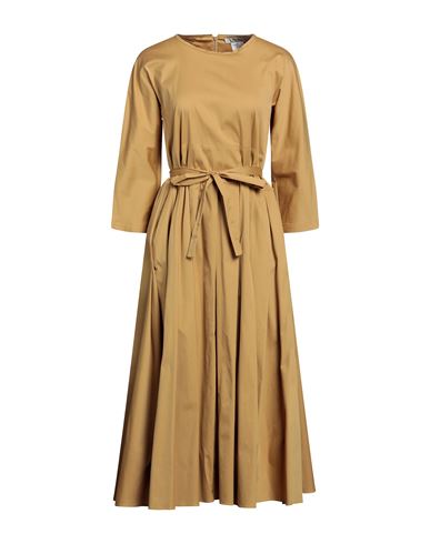 's Max Mara Woman Midi Dress Mustard Size 10 Cotton, Polyester, Elastane In Yellow