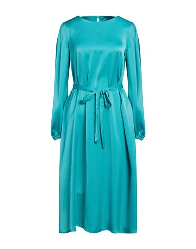 The Abito Milano Woman Midi Dress Turquoise Size 4 Polyester In Blue