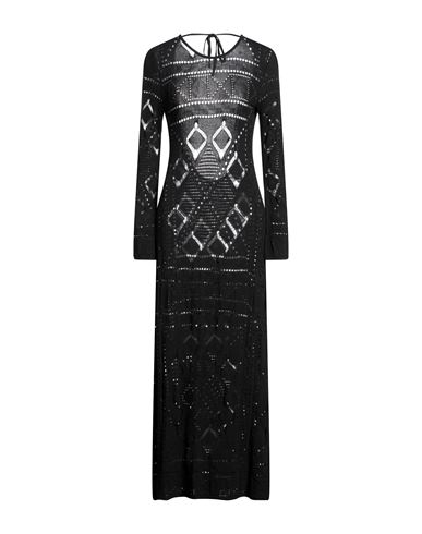 Akep Woman Maxi Dress Black Size L Viscose, Polyester