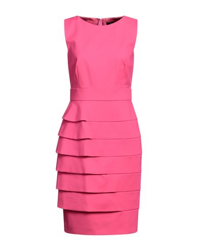 Paule Ka Woman Mini Dress Fuchsia Size 12 Cotton, Polyamide, Elastane In Pink