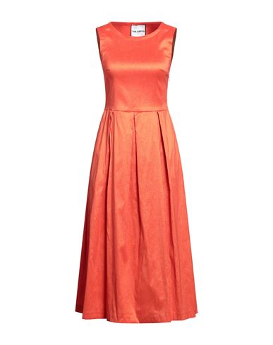 The Abito Milano Woman Midi Dress Orange Size 8 Polyester, Polyamide, Elastane