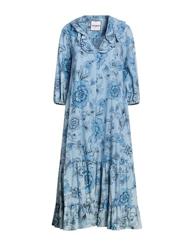 The Abito Milano Woman Midi Dress Light Blue Size 4 Cotton In Blue