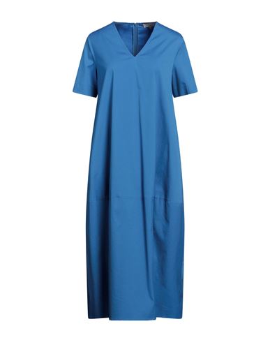 Antonelli Woman Midi Dress Blue Size 6 Cotton, Polyamide, Elastane