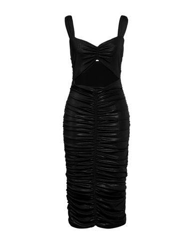 Gaelle Paris Gaëlle Paris Woman Midi Dress Black Size 8 Polyester, Elastane
