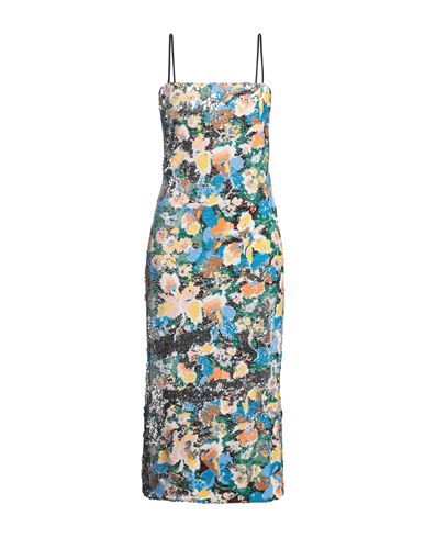Shop M Missoni Woman Midi Dress Azure Size 8 Polyester, Elastane In Blue