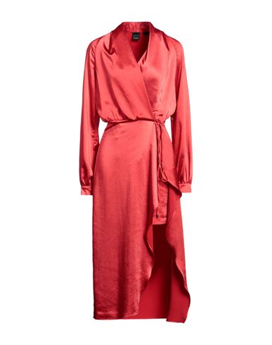 Pinko Woman Midi Dress Red Size 8 Polyester