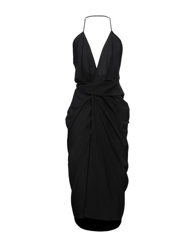 Rick Owens Woman Midi Dress Black Size 8 Acetate, Silk