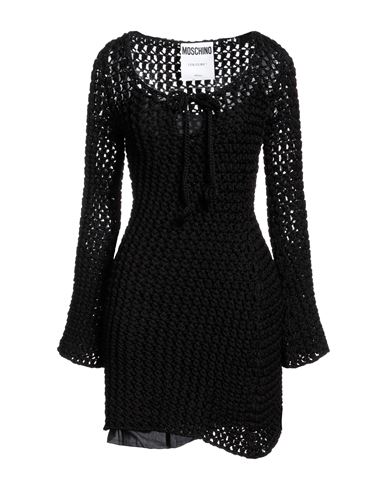 Moschino Woman Mini Dress Black Size 10 Cotton, Viscose, Polyamide