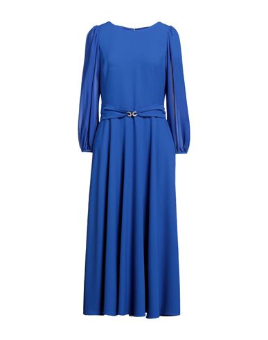 Luis Civit Woman Maxi Dress Blue Size 8 Polyester, Elastane