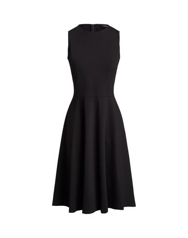 Lauren Ralph Lauren Ponte Fit-and-flare Dress Woman Midi Dress Black Size 10 Viscose, Nylon, Elastan