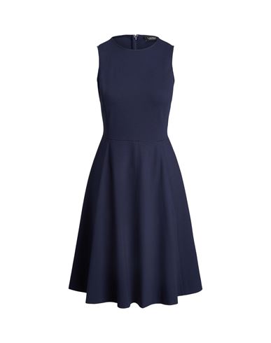 Lauren Ralph Lauren Ponte Fit-and-flare Dress Woman Midi Dress Midnight Blue Size 2 Viscose, Nylon,