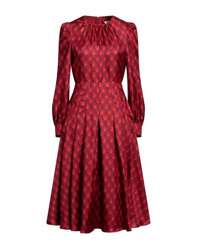 Max Mara Woman Midi Dress Red Size 6 Silk