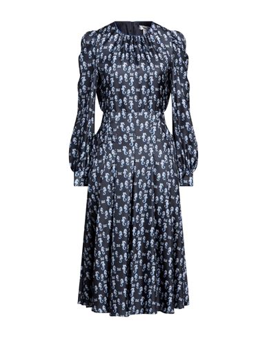 Max Mara Woman Midi Dress Navy Blue Size 6 Silk