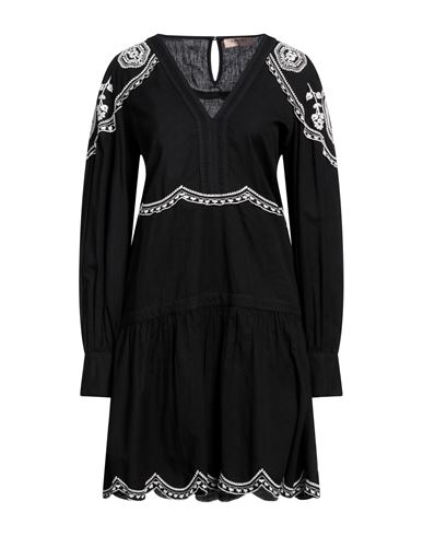 Twinset Woman Mini Dress Black Size 12 Cotton, Linen