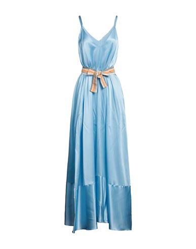 Caliban Woman Maxi Dress Light Blue Size 6 Silk, Elastane